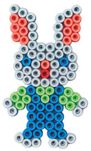 Load image into Gallery viewer, 3,000 Bead-Tac Maxi HAMA Beads, 2 pegboards, Bead Tac, Design Sheet, Instructions and Ironing Paper in a resuable bucket