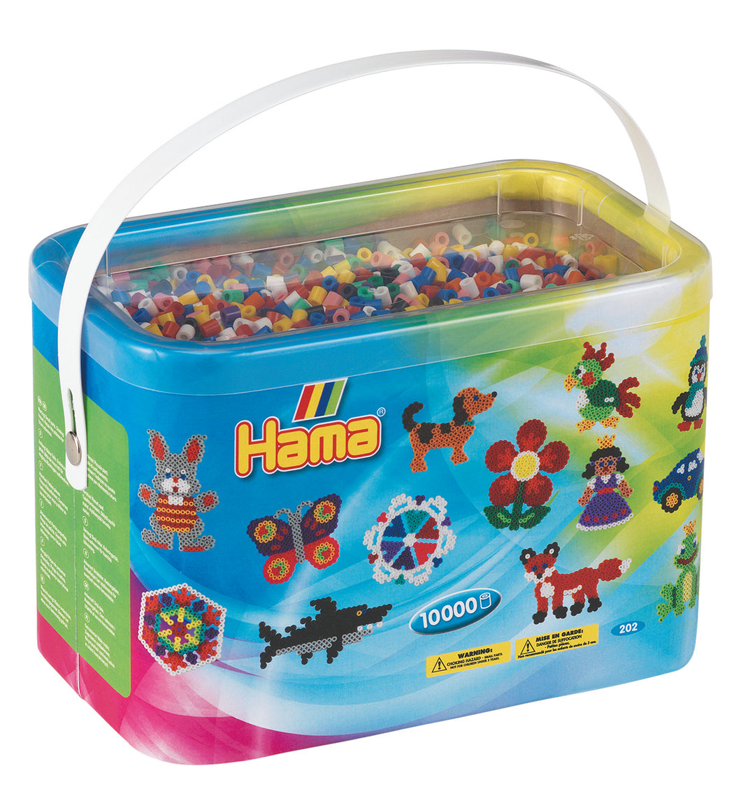 10,000 Mixed Color Midi HAMA Beads in a Reusable Bucket