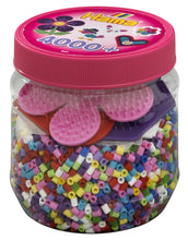 Load image into Gallery viewer, 4,000 HAMA Midi Beads &amp; Pegboards in Pink Tub
