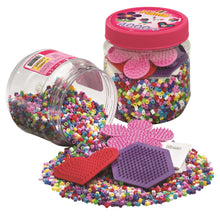 Load image into Gallery viewer, 4,000 HAMA Midi Beads &amp; Pegboards in Pink Tub

