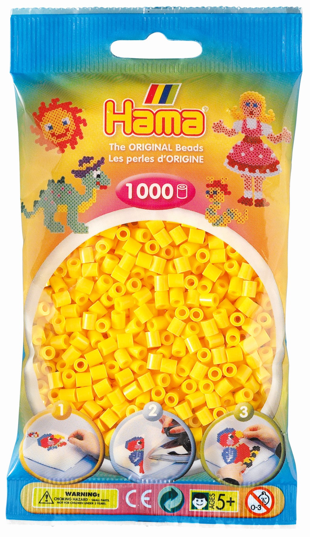 1,000 Yellow HAMA Midi Beads