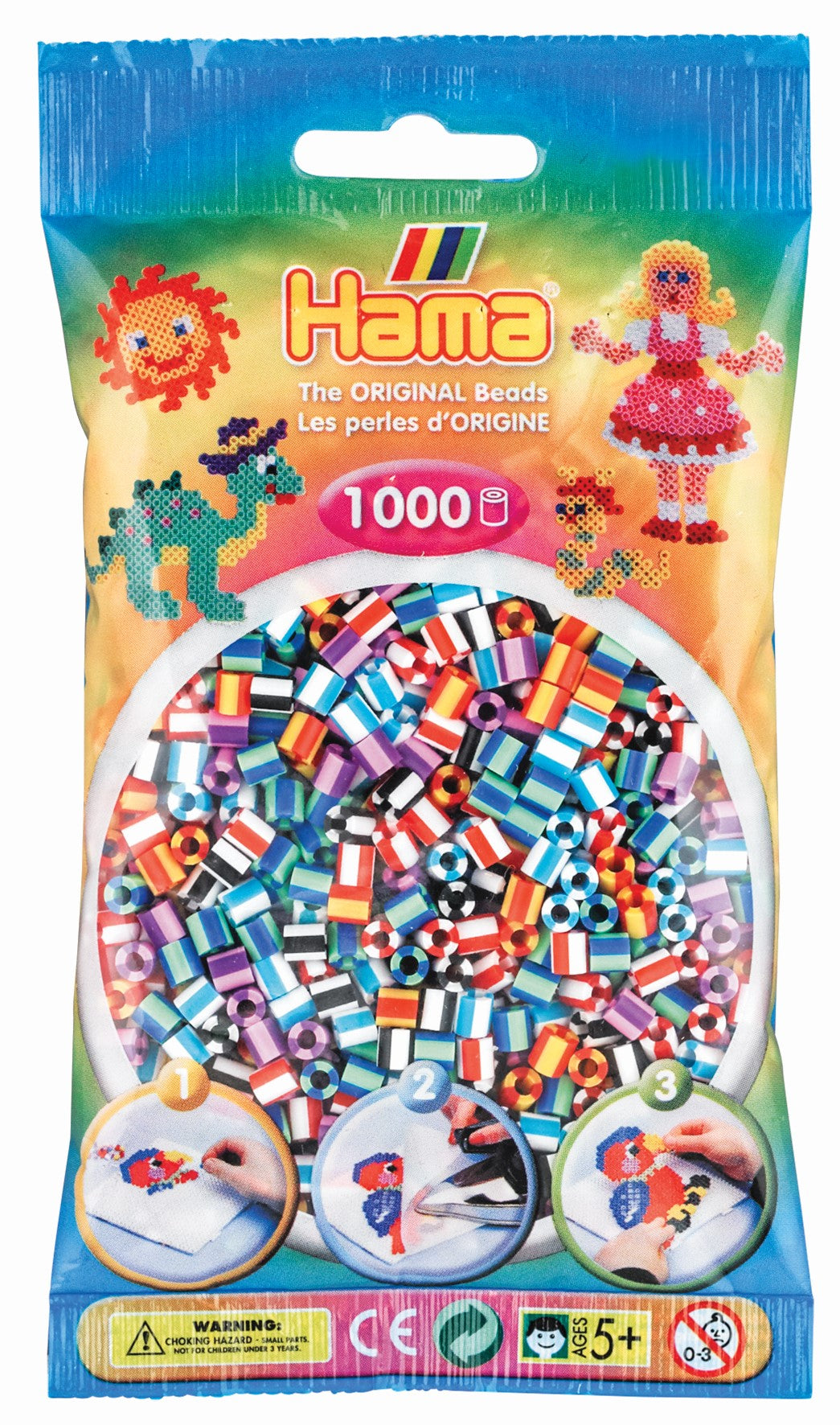 1,000 Striped HAMA Midi Beads