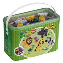 Load image into Gallery viewer, 3,000 Hama Beads Transparent Pegboards with Mixed Color Hama Maxi Beads in Reusable Bucket
