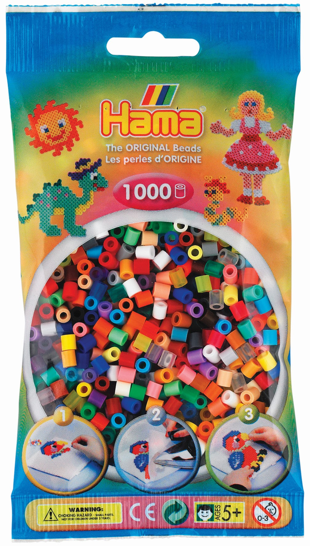 1,000 Mixed Color HAMA Midi Beads