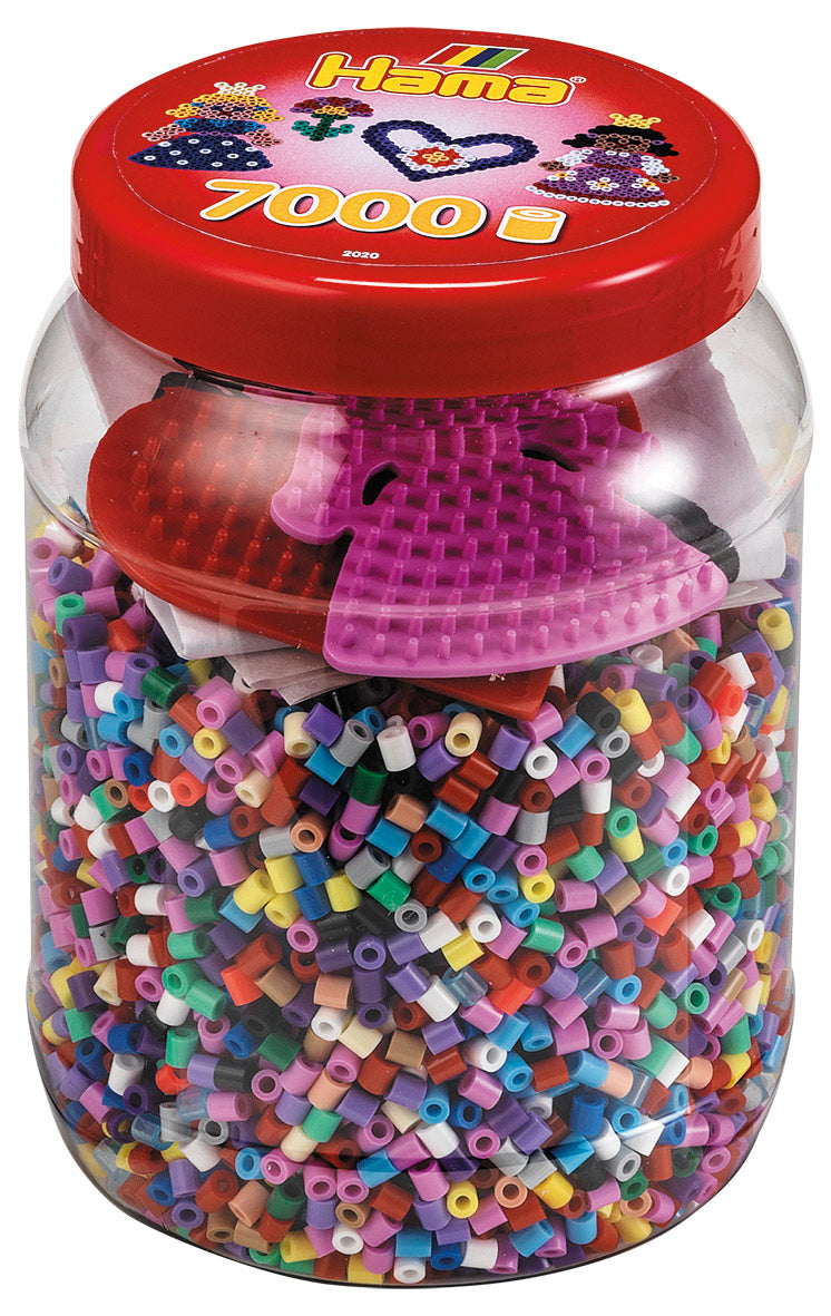 7,000 HAMA Midi Beads & Pegboards in Red Tub
